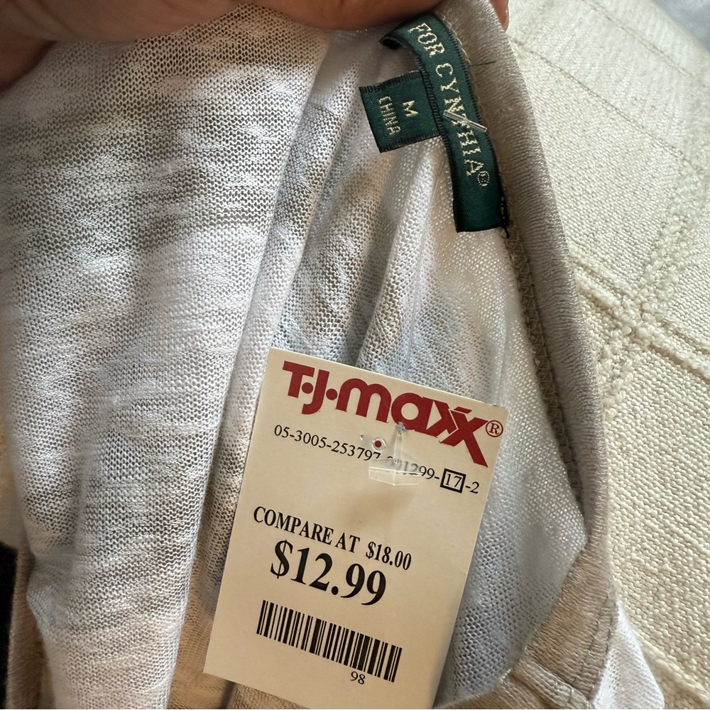 For Cynthia Gray/Tan & White Striped Tank Tops, Medium, New, Set of 2 - Picture 14 of 16